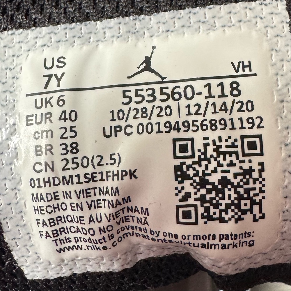 Nike Air Jordan 1 Low GS White Red Black Sneakers Big Boy Youth 7Y Woman 8.5 - Picture 7 of 15